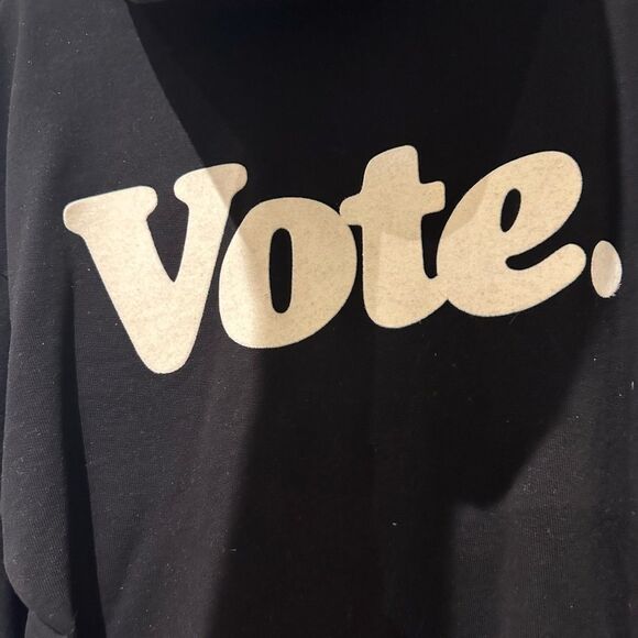 Talentless Women's Heavyweight Hoodie - Vote - Pitch Black - Picture 4 of 7